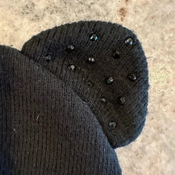 Pugs Cat Ear Black Knit Beanie Hat With Sparkles Ears Size O/S - Picture 4 of 6